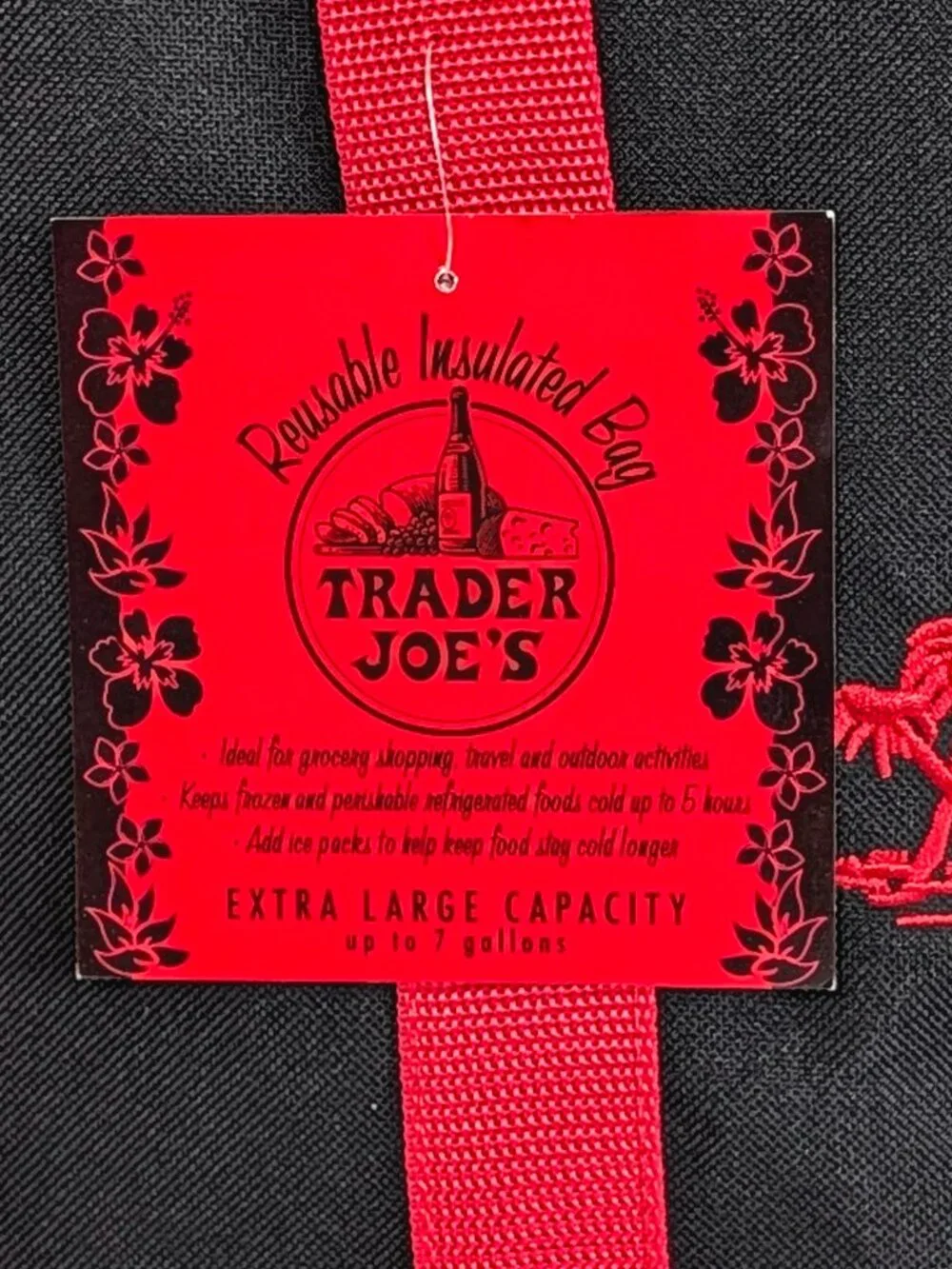 ❤️  Trader Joe’s large Black/Red Insulated Tote & TJ's Zippered Mini Bag